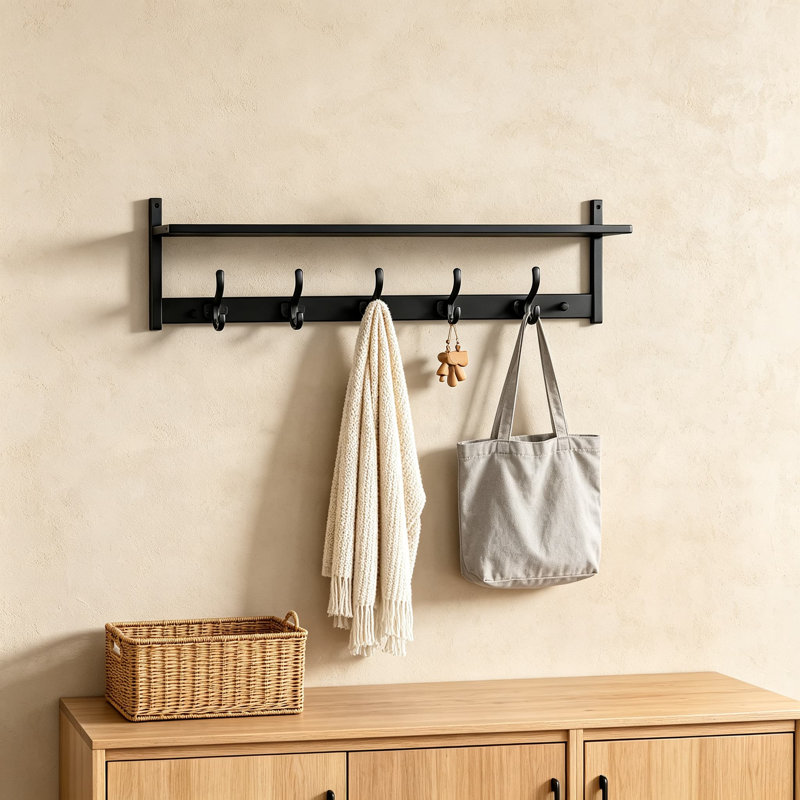 Portemanteau mural Rustic, Black