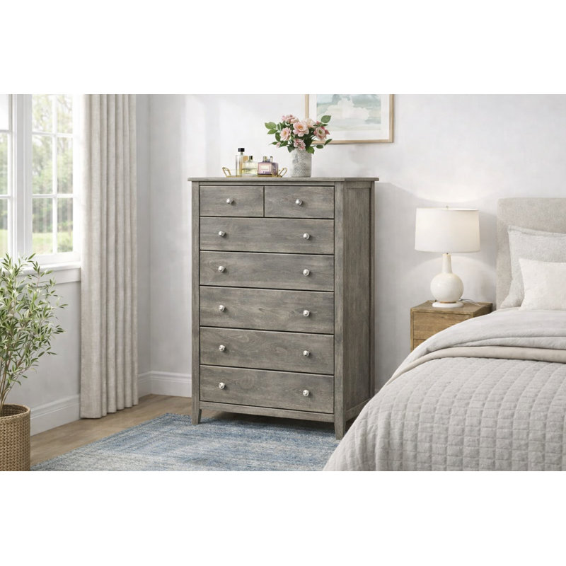 Commode 6 tiroirs Fitz, Gris