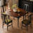 Brown+Black Rectangular Solid Wood Dining Table-280961712