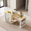 Table de cuisine en faux bois avec rangement double-1184817393