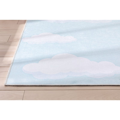 Tapis bleu clair Kehr Kids Rugs Cloud 9