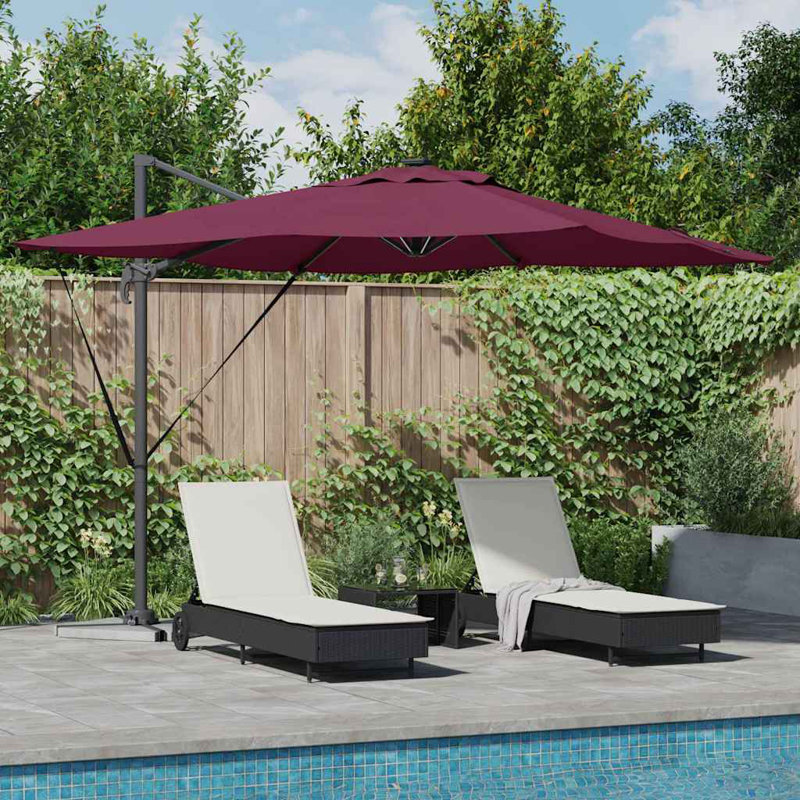 Cantilever Parasol, Dark Pink, 270cm H x 285cm W x 285cm D