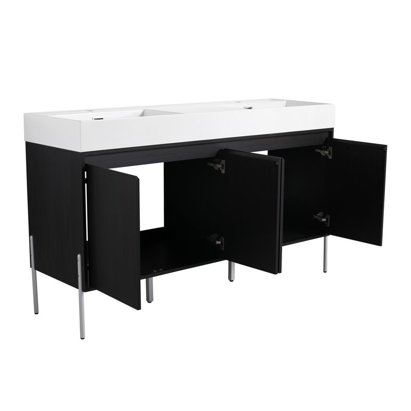 Spacious Bathroom Vanity With Durable Double Sink And Ample Storage