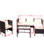 Conversation extérieure: 4 canapé modulaire avec coussins beiges captivants et table basse charmant transparent