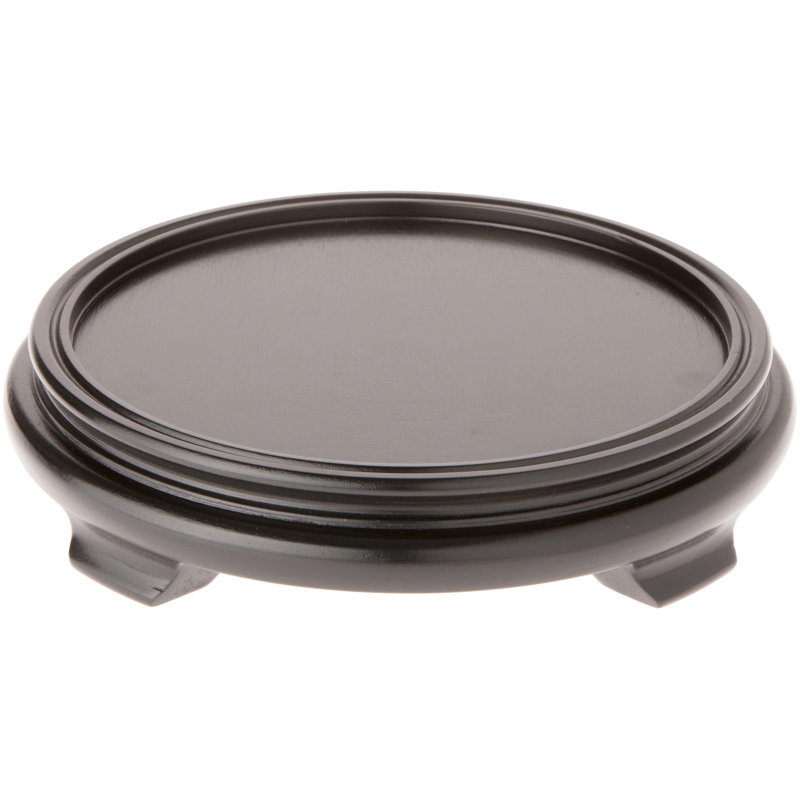 Base de présentation Red Barrel Studio®, H 2 po x l 9,5 po x P 9,5 po, Placage de bois noir