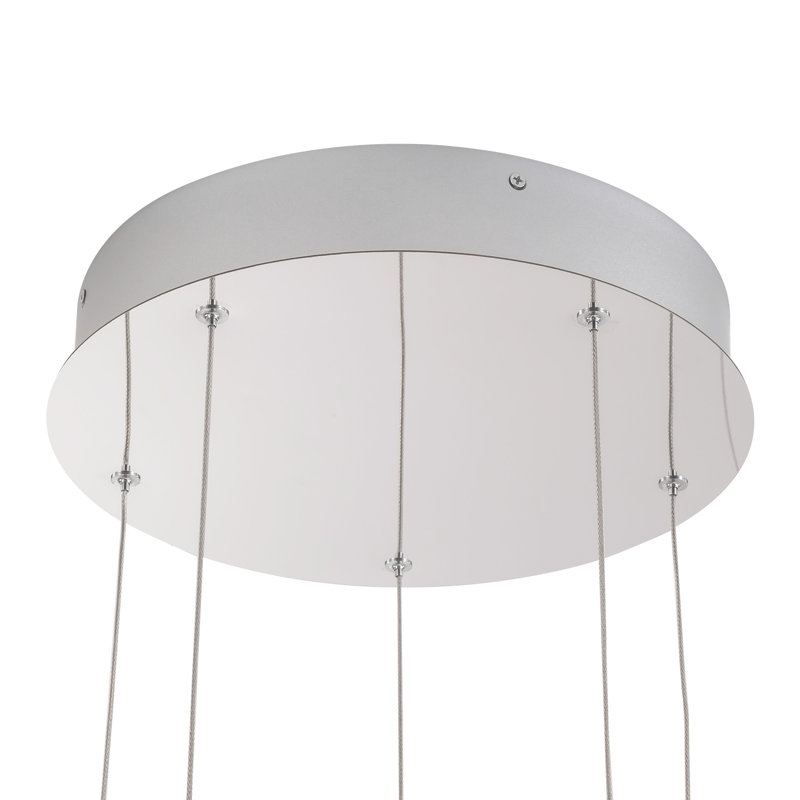 Akoya 80 Light Silver dimmable LED Chandelier, Chrome, 5 Head Chandelier