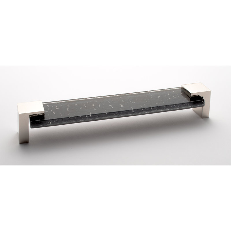 Affinity 8" Decorative Hardware Bar Pull, Nickel poli / gris ardoise