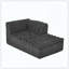 L-Shaped Chenille Modular Sofa Chaise Wave Armrest-343713446