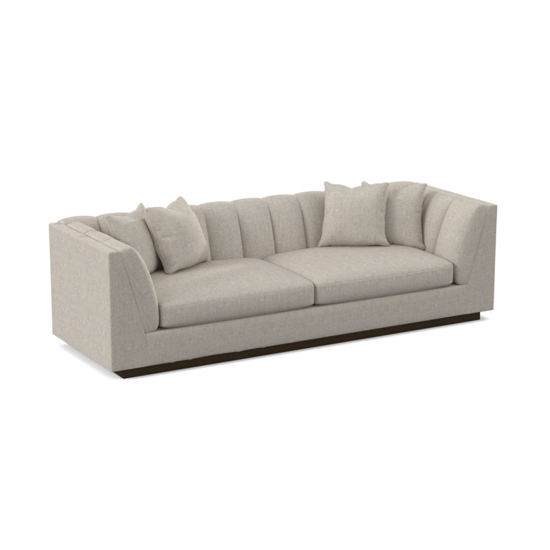 Dapper Sofa, American Walnut, Stepping Stones Ivory Viscose
