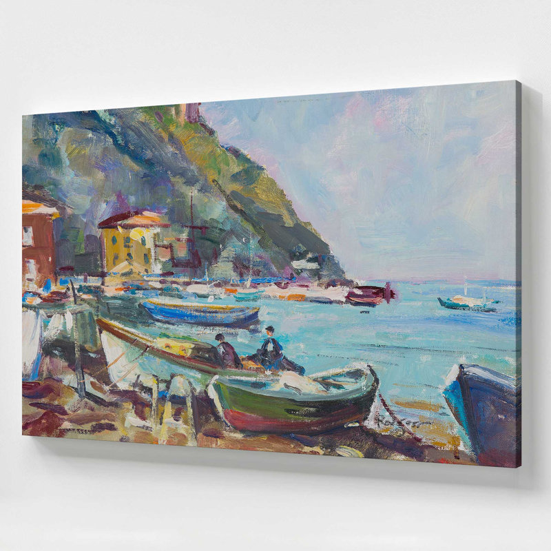 «Rustic Italian Whimsy Village», grande impression sur toile, H 36 po x l 54 po