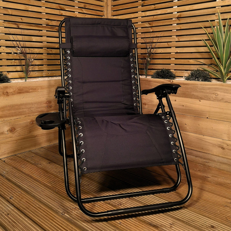 Samuel Alexander Metal Outdoor Lounge Chair, Black