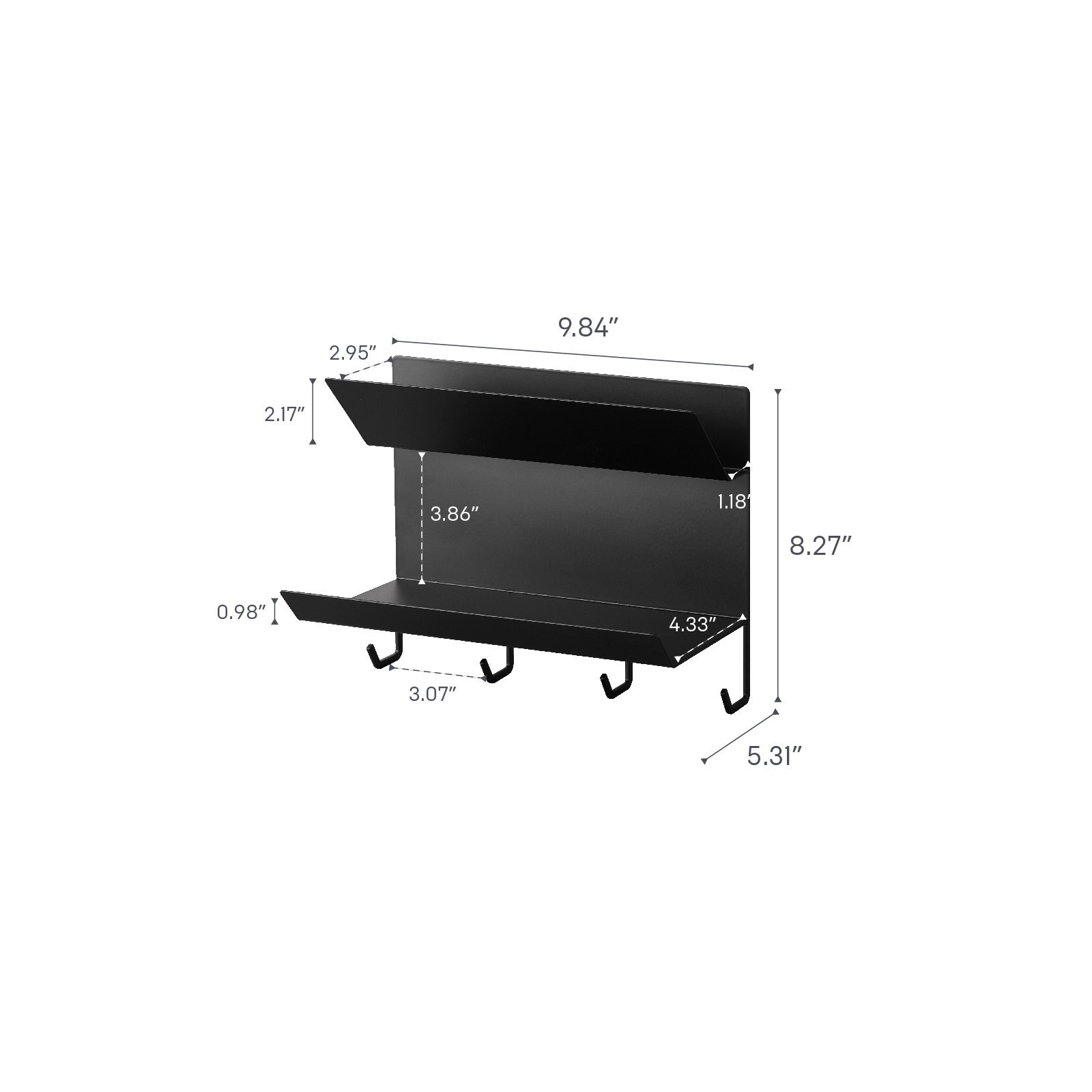 Yamazaki Home Magnetic Entryway Rack, Steel, Black