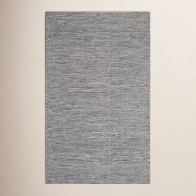 Solid Blue Handwoven Handwoven Indoor/Outdoor Rug