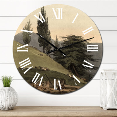 Images rétro de vieux arbres II - horloge murale traditionnelle