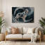 Chiens, art mural bleu en métal-905903088