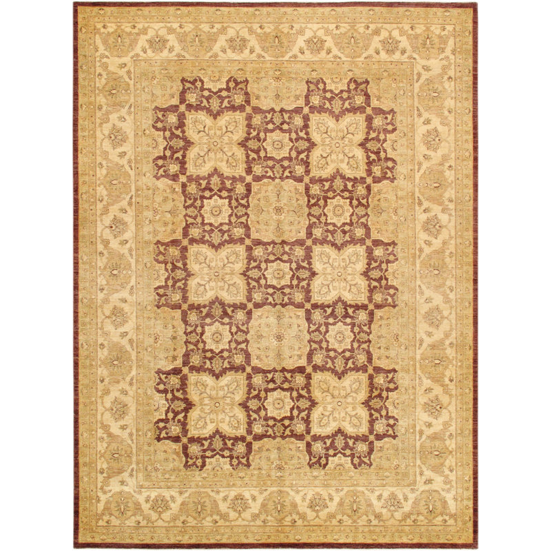 Tapis beige / brun en laine noué à la main Denver