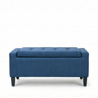 Storage Ottoman Bench,Upholstered Entryway Bench with Seating,with Lift Top and Rubberwood Legs