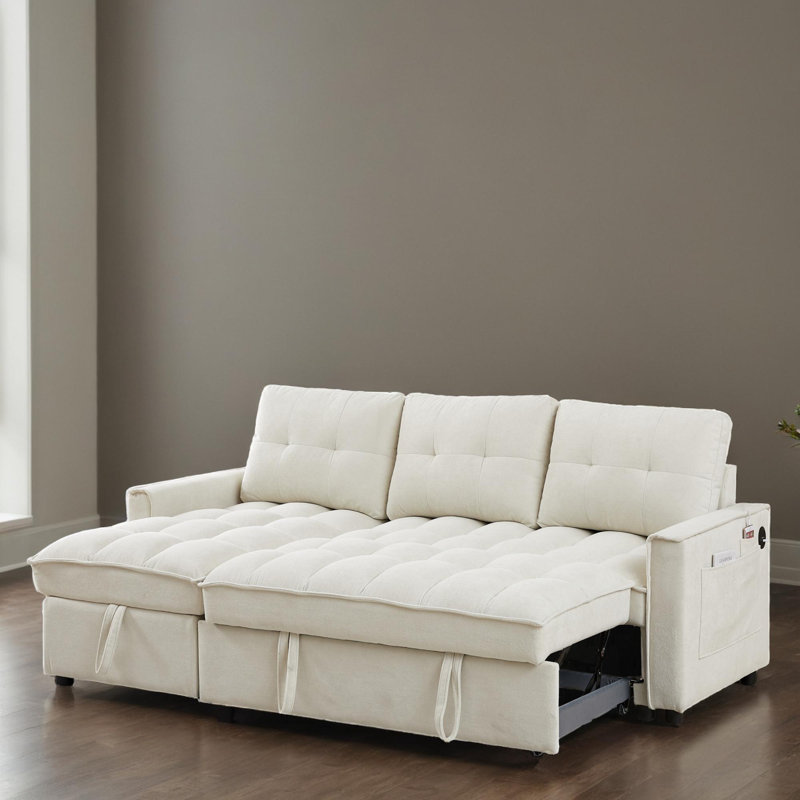 Canapé et méridienne rembourrés 2 pièces, Chenille beige
