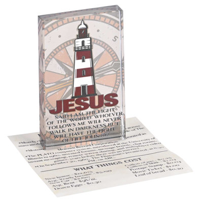 Tabletop Glass Lighthouse I Am The 2.5X4