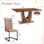 Ensembles de table de salle à manger spacieux et modernes avec grain de bois et chaises en tissu pour la maison