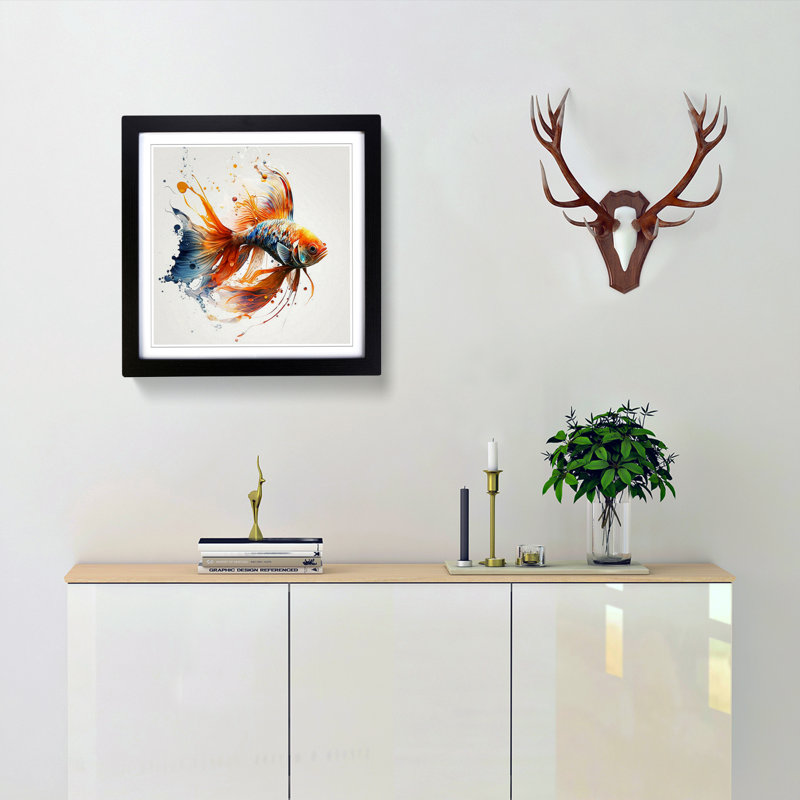 Single Picture Frame Print on Wood, Black