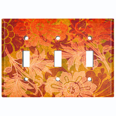 Patterned 3 - Gang Toggle Light Switch Standard Wall Plate