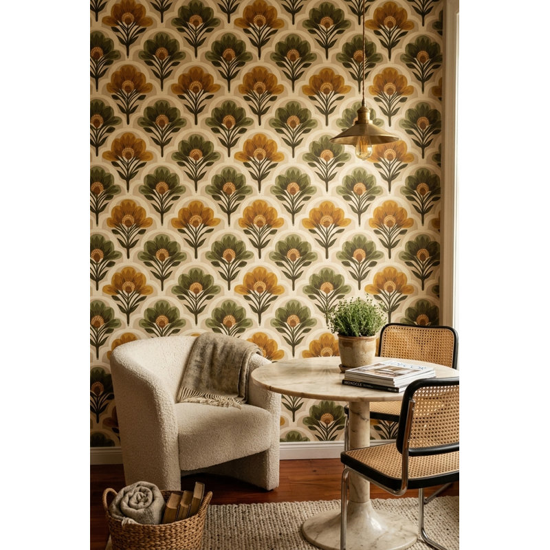Papier peint rétro Mid Mid Modern, Non tissé, non collé