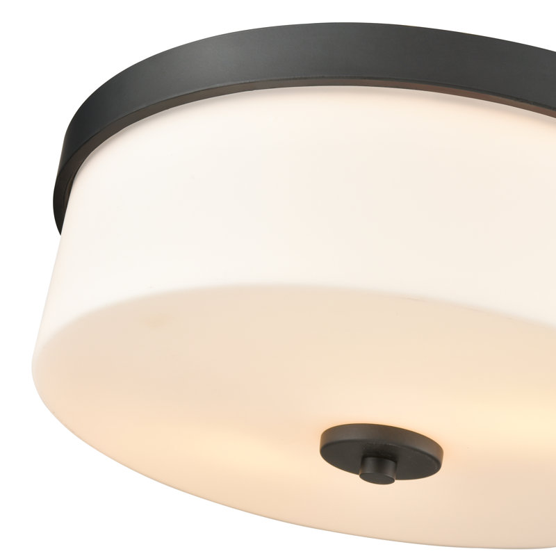 Plafonnier encastré 2 lumières 13,25 po Asuka, Noir mat