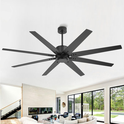 Ventilateur de plafond standard 8 pales avec fixation à tige verticale