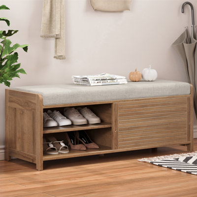 Banc à chaussures avec rangement et coussin TREXM