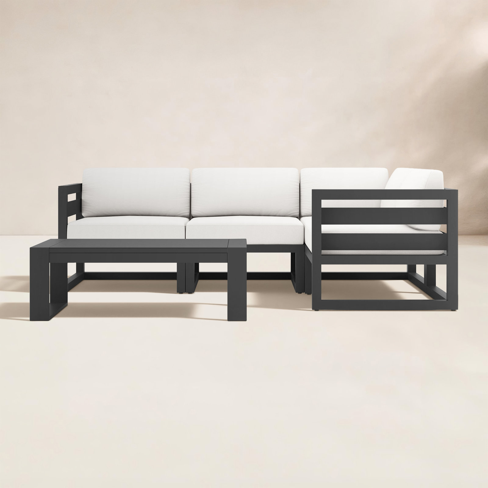 Smith 4-Person Sunbrella® Patio Seating Group, Canvas Natural, Slate