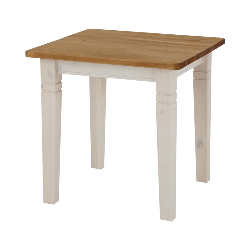 Pols Pine Solid Wood Dining Table, Stained and varnished white/Brown