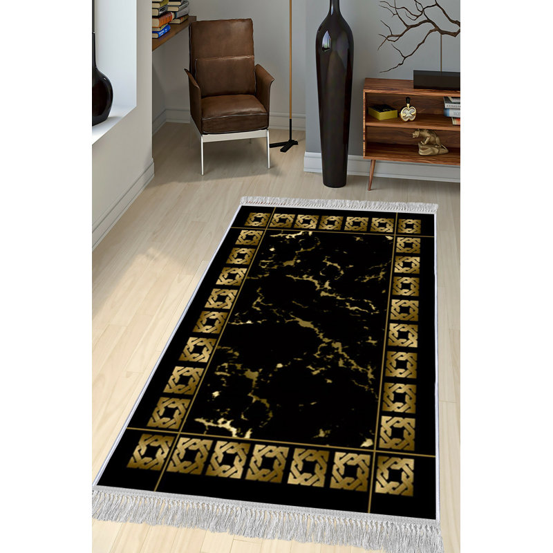 Luxurious Velvet Area Rug (4.6 x 7.2 ft), 100% Antibacterial Fabric, Non-Slip Cotton Backing, Pile Height: 0.4 in | Machine Washable, 3D Digital Print Design | Perfect for Living Room & Bedroom Decor, Soft & Durable