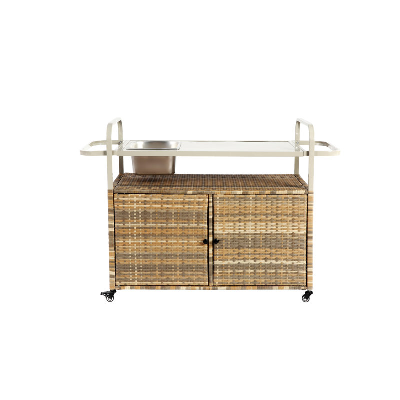 Table de bar d'extérieur, Beige