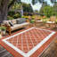 Tapis d'extérieur imperméable en paille plastique, réversible, géométrique et léger, pour jardin, terrasse, plage, VR ou balcon.-260271963-260271959