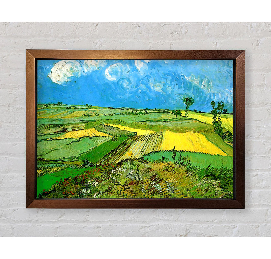 Weizenfelder bei Auvers unter bewölktem Himmel von Vincent Van Gogh - Einzelne Bilderrahmen Kunstdrucke