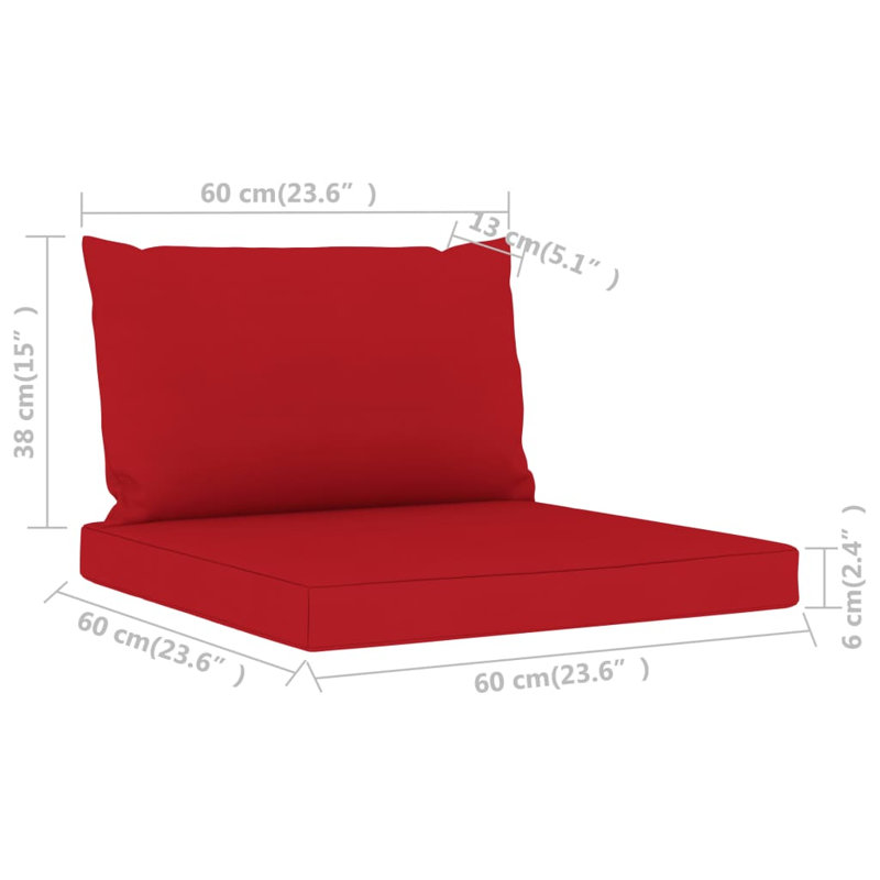 Coussin de siège / dossier d'extérieur, Rouge