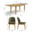 Ensemble de salle à manger extensible en bois naturel avec 6 chaises rembourrées-133872148