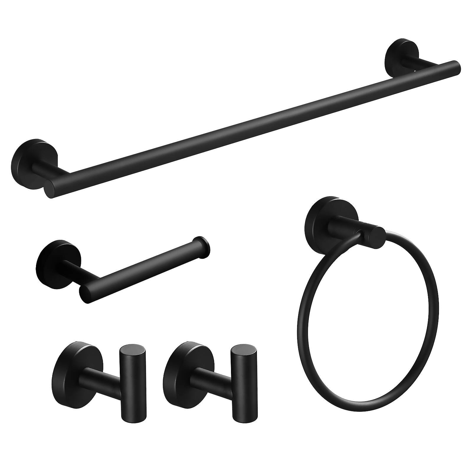 HGN 5-Piece Bathroom Hardware Set Matte Black & Reviews - Wayfair Canada