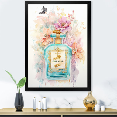 Vintage Floral Pastel Perfume Bottle I - Perfumes Wall Art