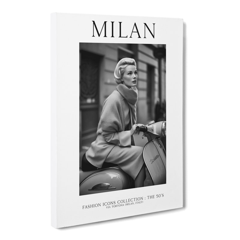 Fashion Icons Woman Milan Italy - Wrapped Canvas