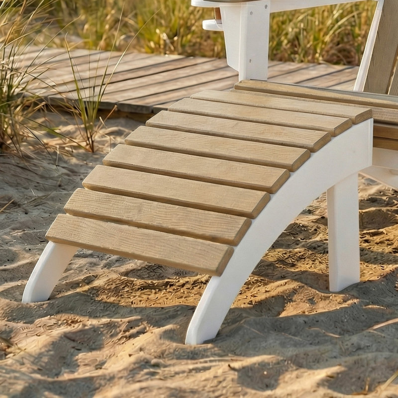 Repose-pieds Adirondack, blanc, Blanc / brun clair