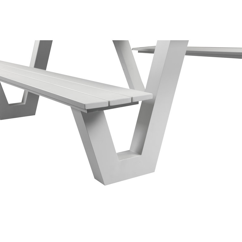 Lukas Outdoor Picnic Table, White