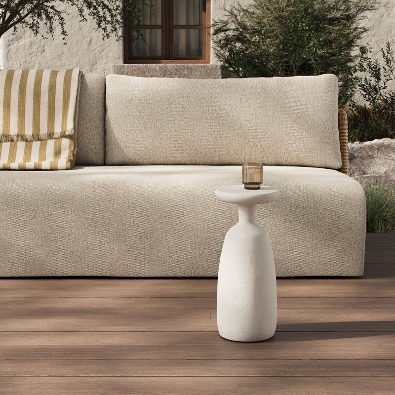 Ramara Outdoor Round Side Table, 20" H x 9" W x 9" D