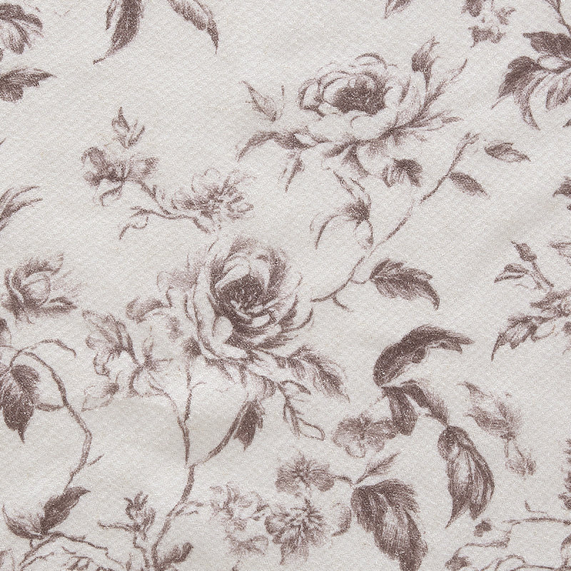  Floral Curtains for Living Room, Semi Sheer Linen Curtains Light Filtering Farmhouse Back Tab Rod Pocket Window Drapes,2 Panels