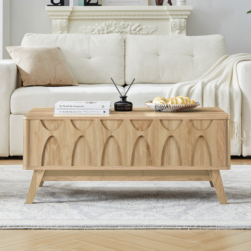 Table basse 38,6 po Mid-Century, Naturel