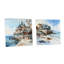 «Beach House Charm In Winter - Coastal Pier», ensemble de 2 peintures murales en acrylique-52826667