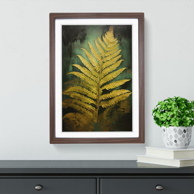 Fern Leaf Contemporary No.2 - Single Picture Frame Print on Wood