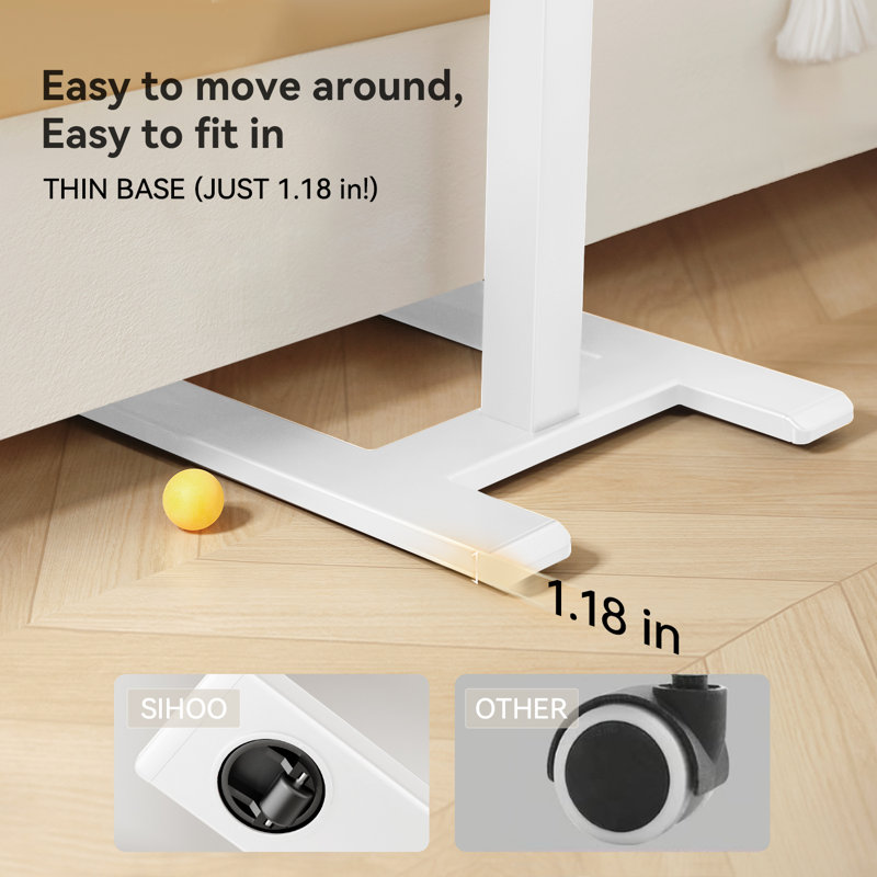 D01 Standing Desk with 4 Memory Ergonomic Height Adjustments, White
