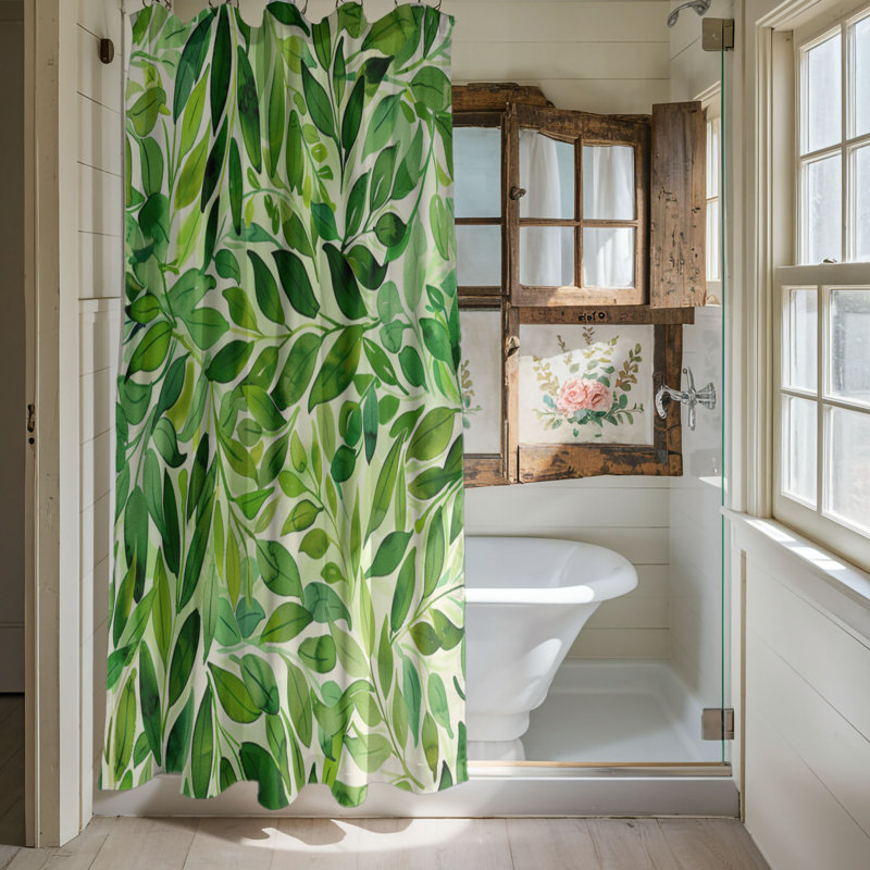Fresh Shoots - Rideau de douche Premium, H 74 po x l 71 po